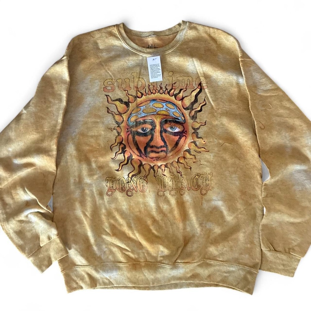 NWT Brand New Women's Sublime Long Beach acid washed crewneck sweatshirt
